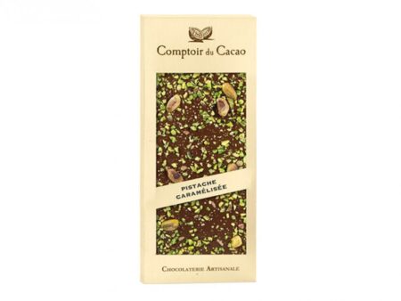 שוקולד חלב בתוספת פיסטוק מקורמל Comptoir Du Cacao
